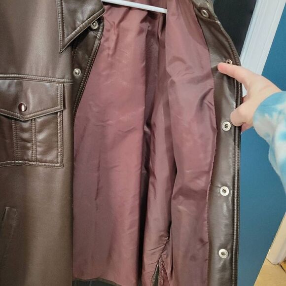 Envoy Large faux leather coat vintage 60s 70s - Picture 11 of 12